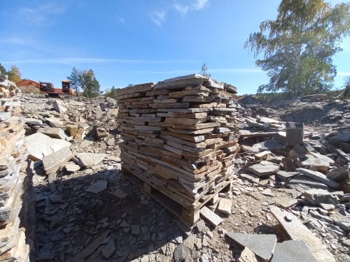 Плитняк златолит серебристый для мощения на бетон купить в Республике Башкортостан