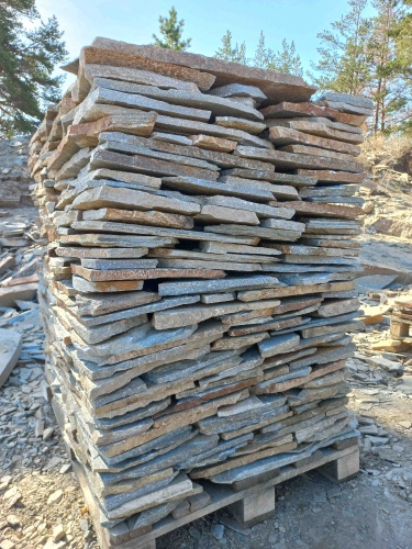 Плитняк златолит серебристый для цоколя, отмостки купить в Республике Башкортостан